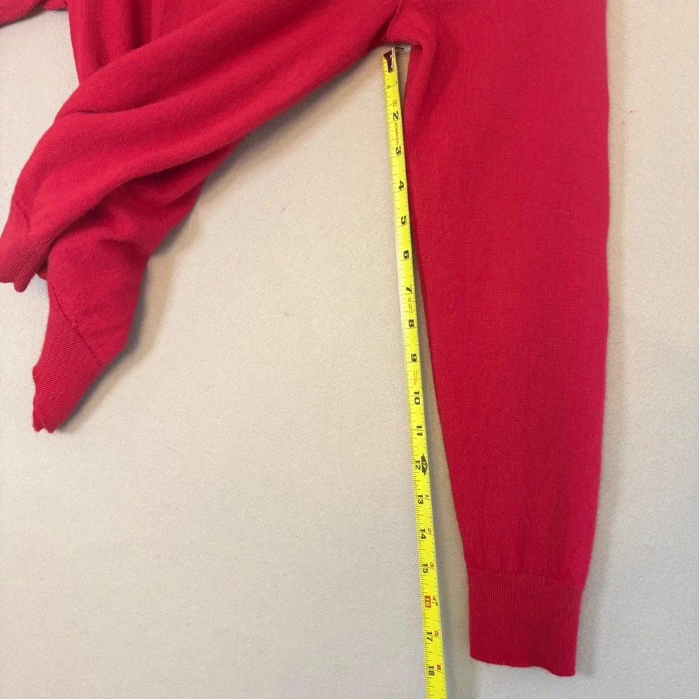 Banana Republic Zegna Baruffa Red Italian Merino Wool Crewneck Sweater Mens Med